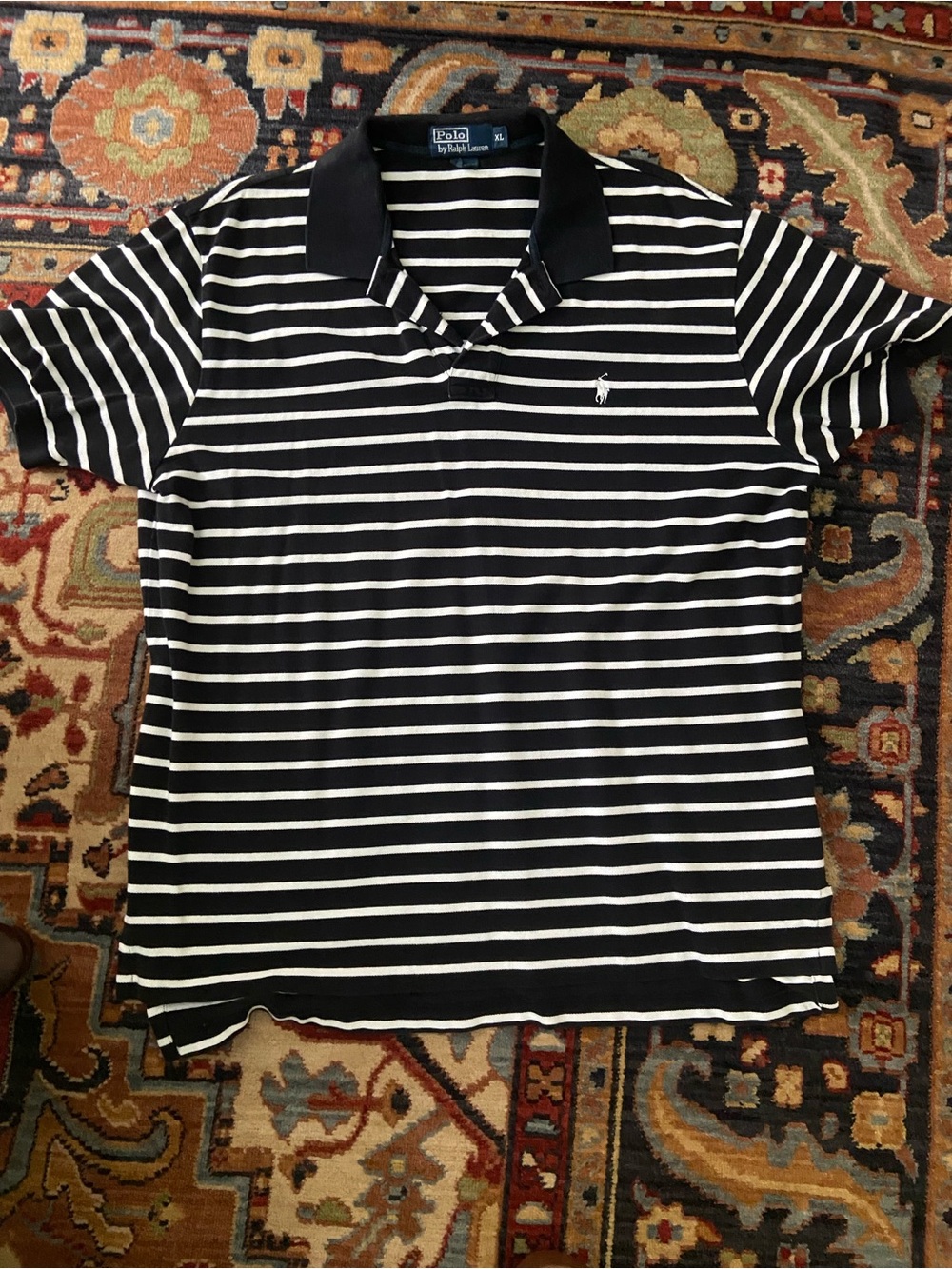 Polo by Ralph Lauren Black and White Striped Polo Shirt